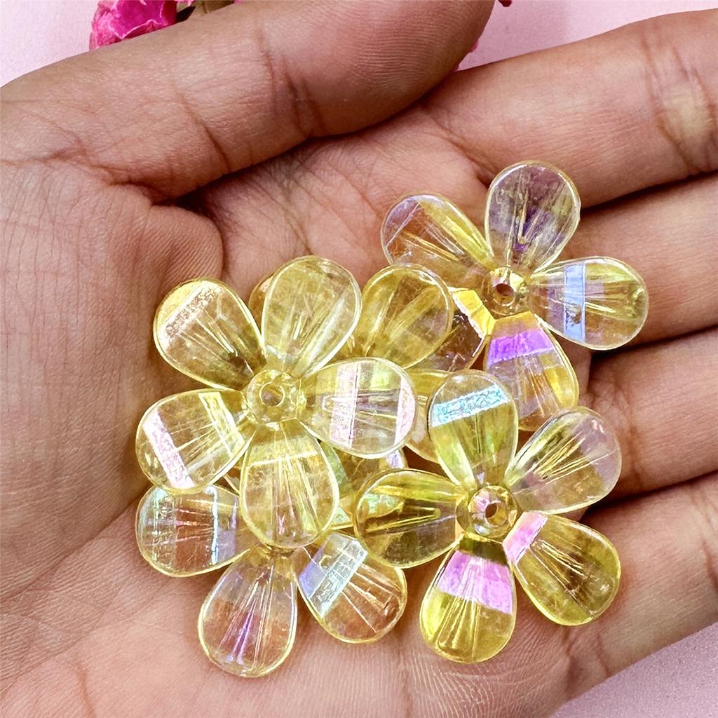 High Quality for Jewelry Making Handcrafted Loose Beads Beading Neclace Bracelet Dazzling Flowers 5Pcs Acrylic DIY Findings