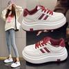 Thick-soled Muffin Board Shoes, Four-season Little White Shoes, Women's 2025 New Popular Autumn Versatile Angola Red Little Man