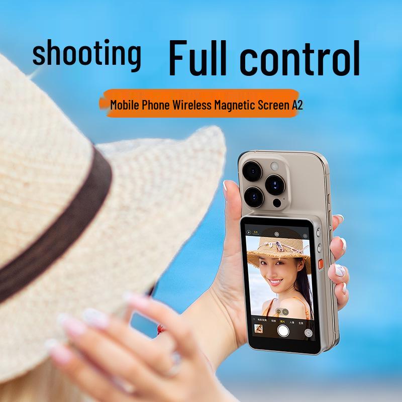 Wireless Mobile Selfie & Live Streaming Display for Photography with Screen Mirroring & Magnetic Rear Camera