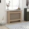 Brown MDF Radiator Cover - vidaXL - 112x19x81 Cm - Slat Design