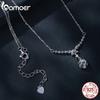 BAMOER 1CT каплевидное муассанитовое ожерелье с бантом-цепочкой, ожерелье из стерлингового серебра 925 пробы для женщин, свадебный подарок на День святого Валентина