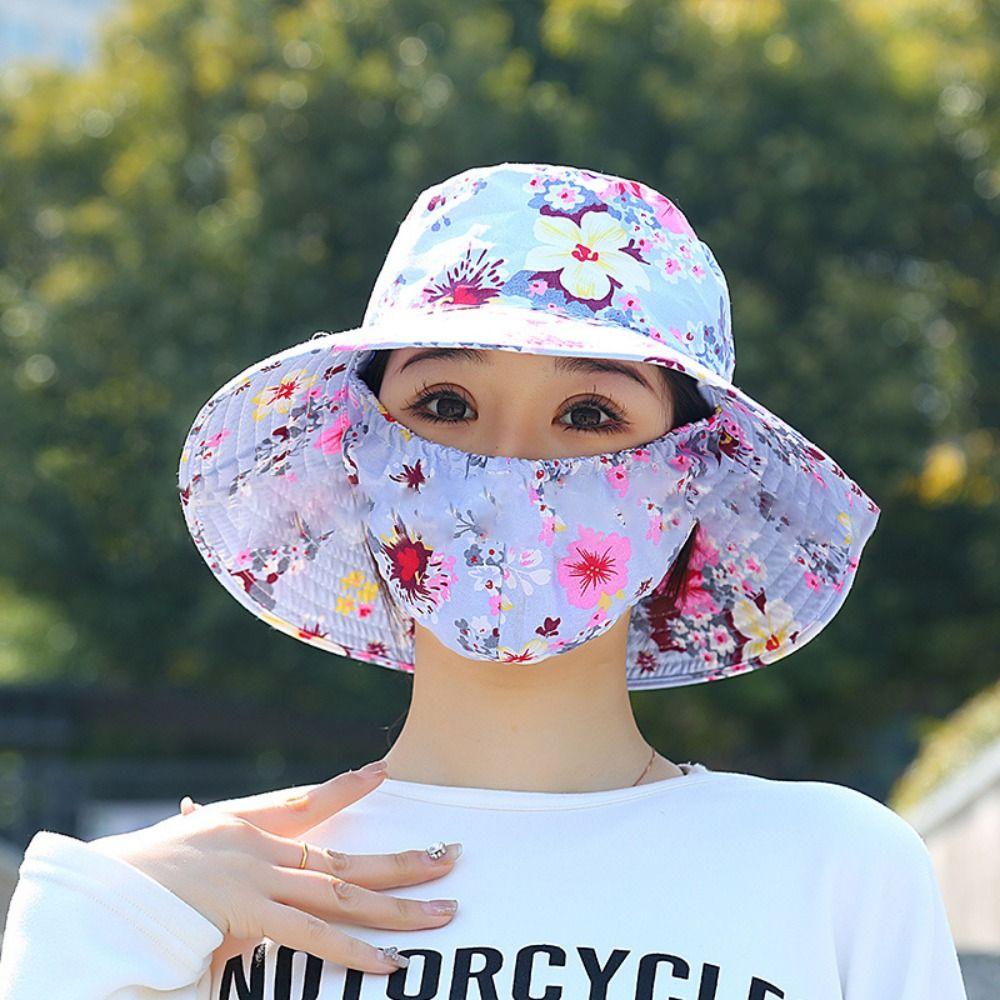 Wide Brim Sunscreen Cap Anti-uv Tea Picking Cap Cycling Headwear Fisherman Hat  Agricultural Work