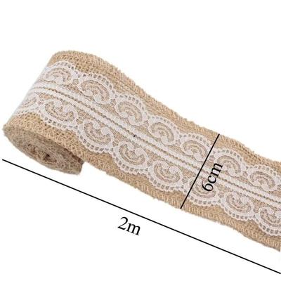 1 Roll (1 М / 2 М) Натуральная джутовая джутовая мешковинная лента с кружевными украшениями тесьма деревенская вечеринка свадьба рождественское украшение