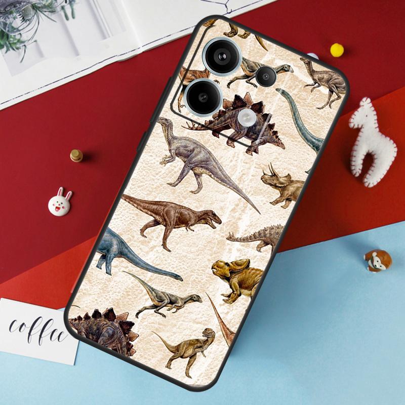 Чехол с рисунком динозавра для Xiaomi Redmi Note 14 13 Pro 12 11 10 15 Pro Plus Redmi 15 10C 12C 13C 14C 15C