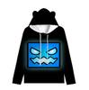 Толстовка с капюшоном Angry Geometry Dash для детей, для мальчиков и девочек, толстовка Harajuku, уличная одежда, хип-хоп, кавайный свитер с кошачьими ушками, куртка с капюшоном