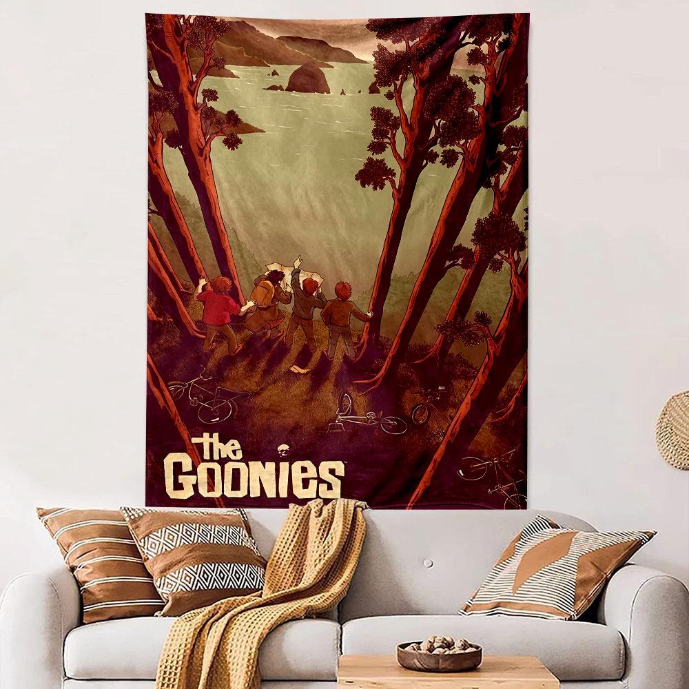 The Goonies Tapestry Wall Hanging, 80s Adventure Movie Art, Retro Kids Wall Decor for Bedroom Man Cave