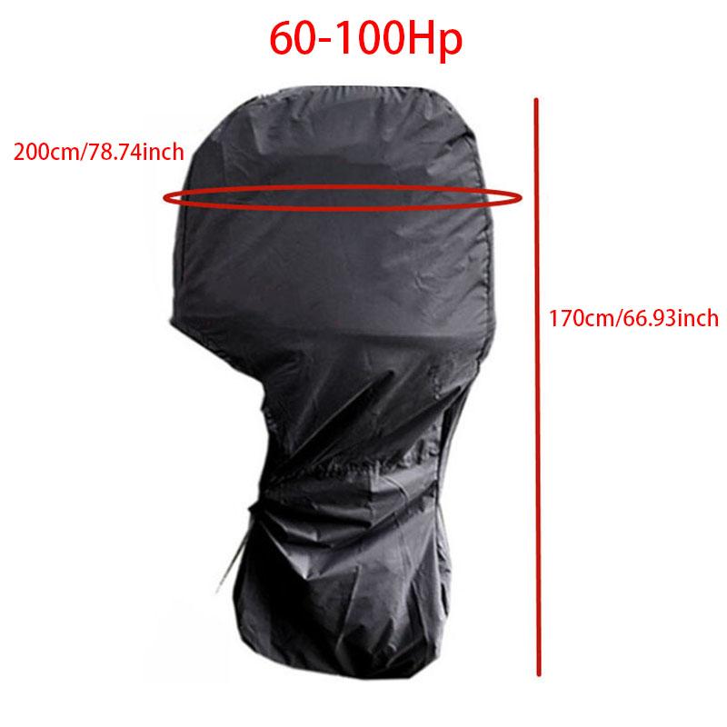 420D Boat Full Outboard Engine Cover Motor Engine Boat Cover Yacht Half Outboard UV Black Oxford Waterproof Protector Cover