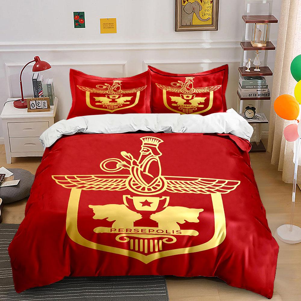 Red Persepolis Logo Bedding Set Bedding Duvet Cover Set Duvet Cover Pillowcases (1 * Duvet Cover 2 * Pillowcases, without duvet insert)