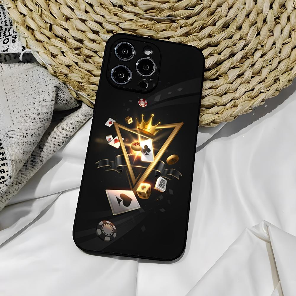 Чехол для телефона Dice Poker Casino для iphone 16 15 Pro 14 13 Mini 11 12 Max Xr X Xs 7 8 Plus Черный мягкий чехол