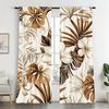 2pc Nordic leaf print curtains   polyester fabric   suitable for living room   office   bedroom   cafe