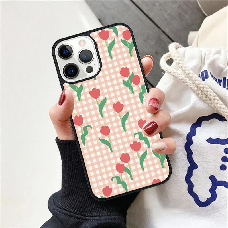 Чехол для телефона с цветами тюльпанов, весна, для iPhone 17 Air 15 16 Чехол 11 13 14 Pro Max 12 Plus Max Fundas