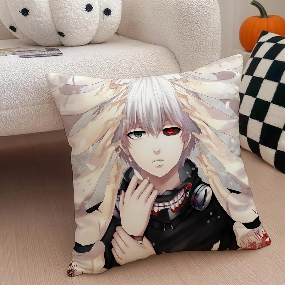 Grim Haunting Tragic Anime TTokyo Ghoul Cushion Cover Throw Pillow Cover Hidden Button Durable Polyester Chair Cushion