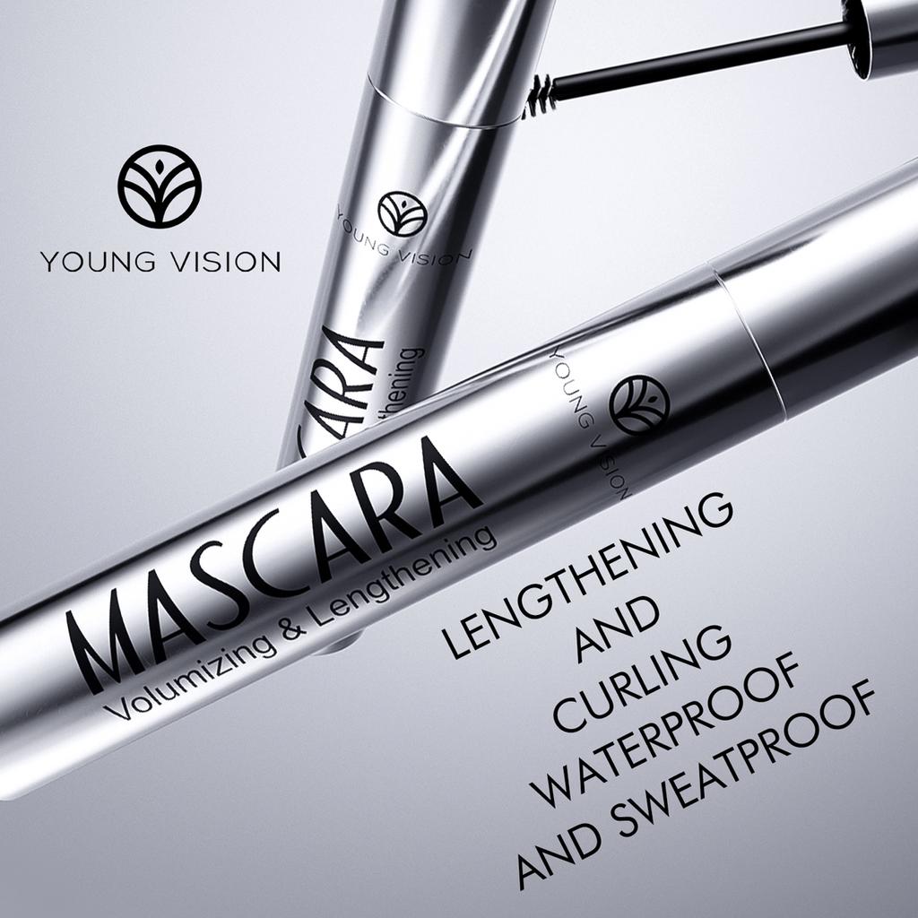 Густая водостойкая черная подкручивающая тушь для ресниц в серебристом тюбике с шелковыми волокнами для макияжа глаз