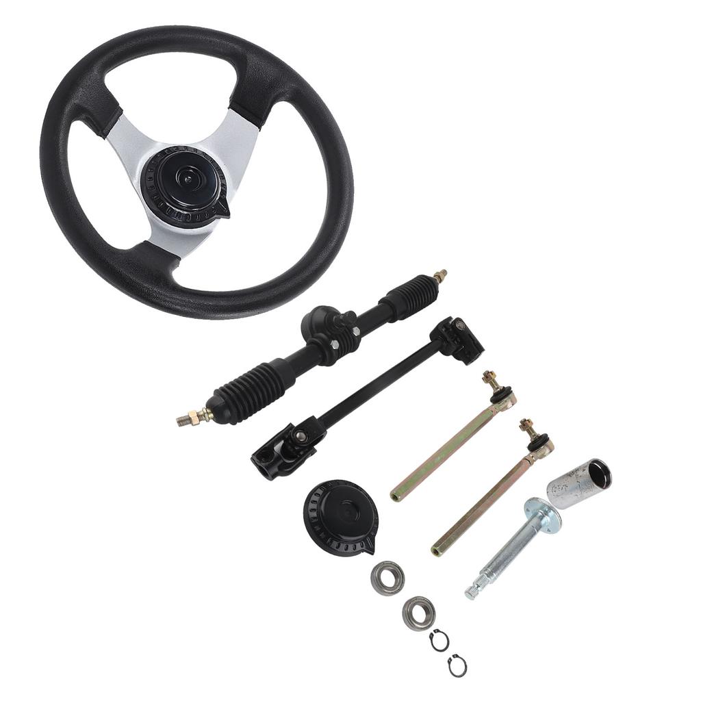 Go Kart Steering Wheel Assembly Set Adjustable 300mm 11.8in Diameter for 150cc‑250cc Engines