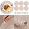 Set of 6 Round Braided Placemats Table Mats Woven Non-Slip Dining Table Heat Resistant Bowl Pads Kitchen Drink Cup Coasters