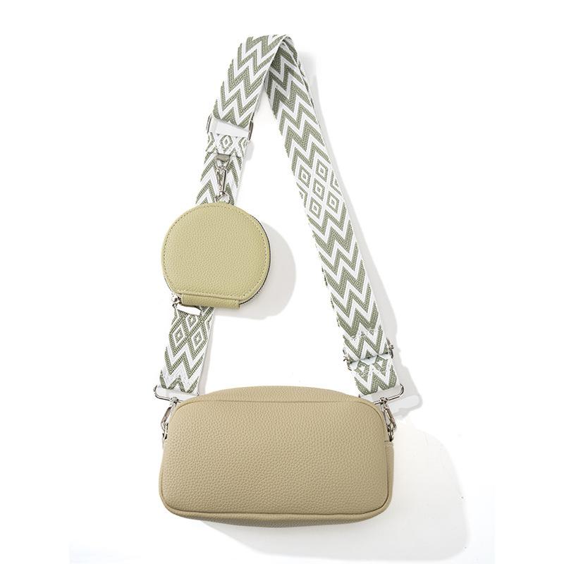 Комплект сумок через плечо из полиуретана в японском стиле - минималистичная квадратная сумка через плечо с кошельком и широким ремнем (Парные сумки для матери и дочери, повседневная маленькая сумочка)