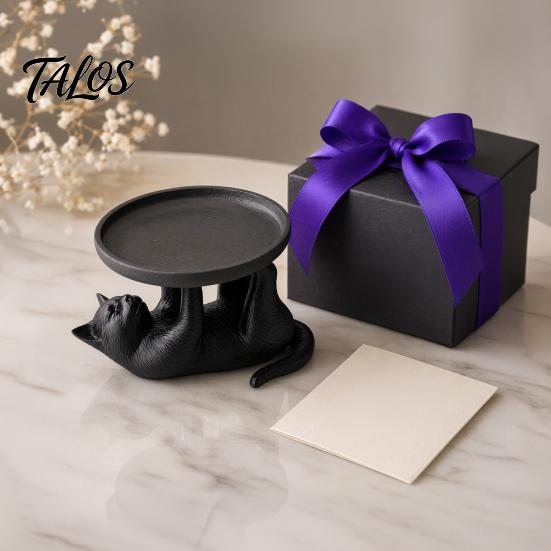 Talos 3D-печатный поднос-лежанка для кошки, милый держатель для колец и органайзер для сережек на туалетный столик, декоративная кошачья шкатулка для браслетов