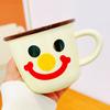 Мультяшная улыбающаяся рожица с крышкой, зеркальная чашка, симпатичный внешний вид, большая емкость, небольшой подарок, керамическая чашка для девочек, офисная чашка для воды