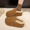 Fur Flats Loafers Women Platform Suede Snow Boots Brand Mules Plush Cotton Slipper 2024 Trend Warm Casual Shoes Cozy Botas Mujer
