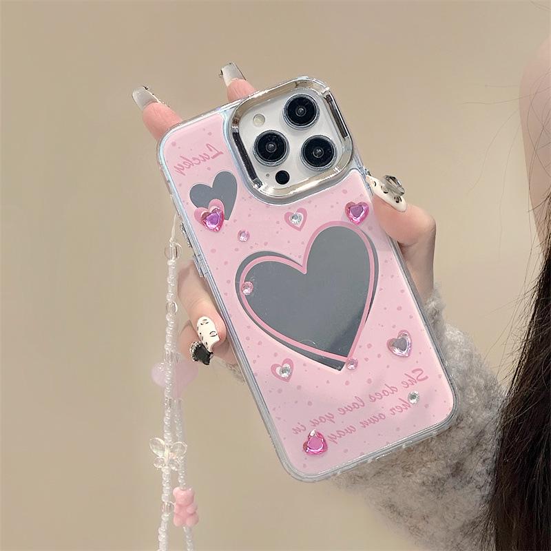 Чехол-зеркало Zhitai с цепочкой для iPhone 13/14/15 Pro Max и Apple 16