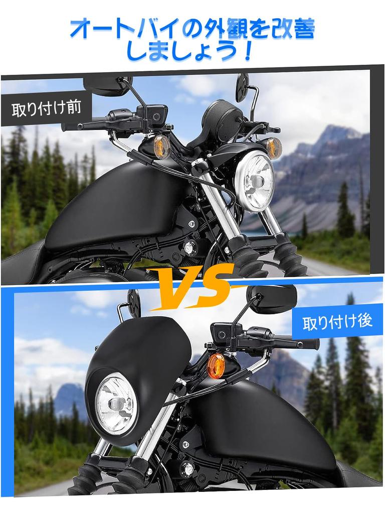 Фартук-обтекатель Chelhead Bikini Cowl 5,75" для фары, ветровое стекло, трубка для Harley-Davidson Sportster Dyna XL883 FXR FXD ABS Vivid Black XL883/1200 1200L