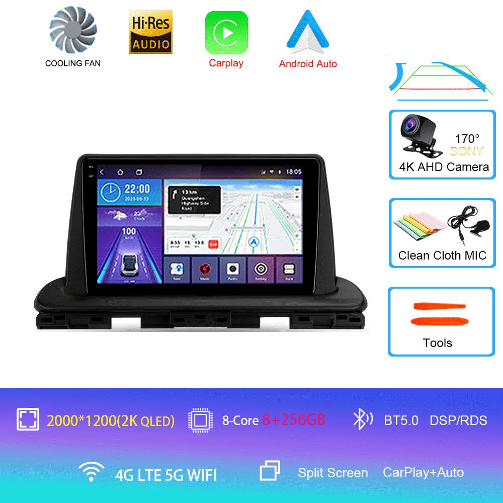 Автомобильное радио Android 14 Carplay Auto 2K экран BT мультимедийный проигрыватель для Kia Cerato 4 IV 2018 - 2021 Автомагнитола стерео 2din головное устройство