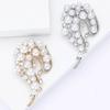 Delicate Alloy Diamond-Encrusted Pearl Brooch Temperament High-End Women'S Cardigan Coat Corsage Jewelry Pin