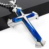 Unisex Men Stainless Steel Cross Pendant Necklace Chain