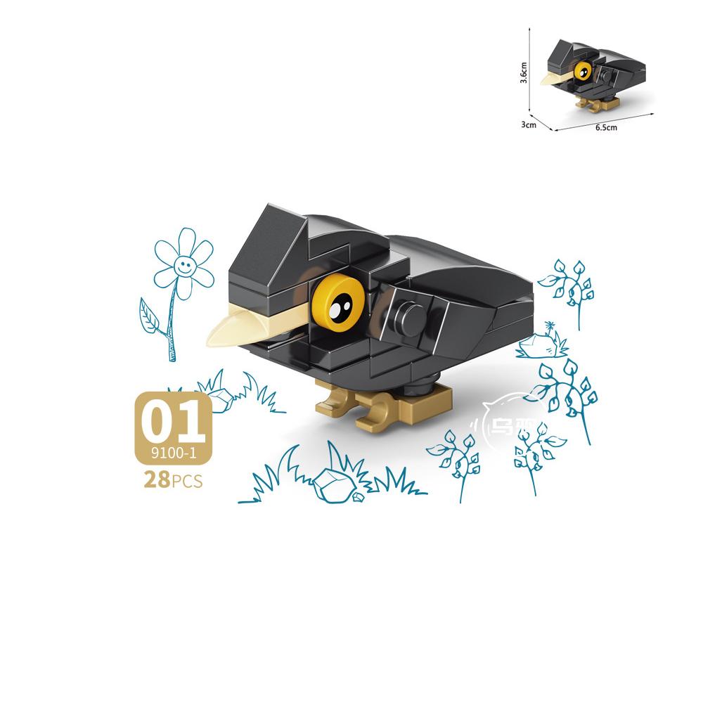 MOC Пазл Животные Строительные блоки Пчела Тигр Лев Жираф Лягушка Крокодилы Лиса Птица Дикий кабан Насекомые Мини DIY Кирпичный конструктор Игрушка Подарок F029