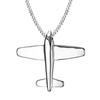 Simple Men Stainless Steel Aircraft Airplane Pendant Necklace Men Chain Necklaces Jewelry Gifts