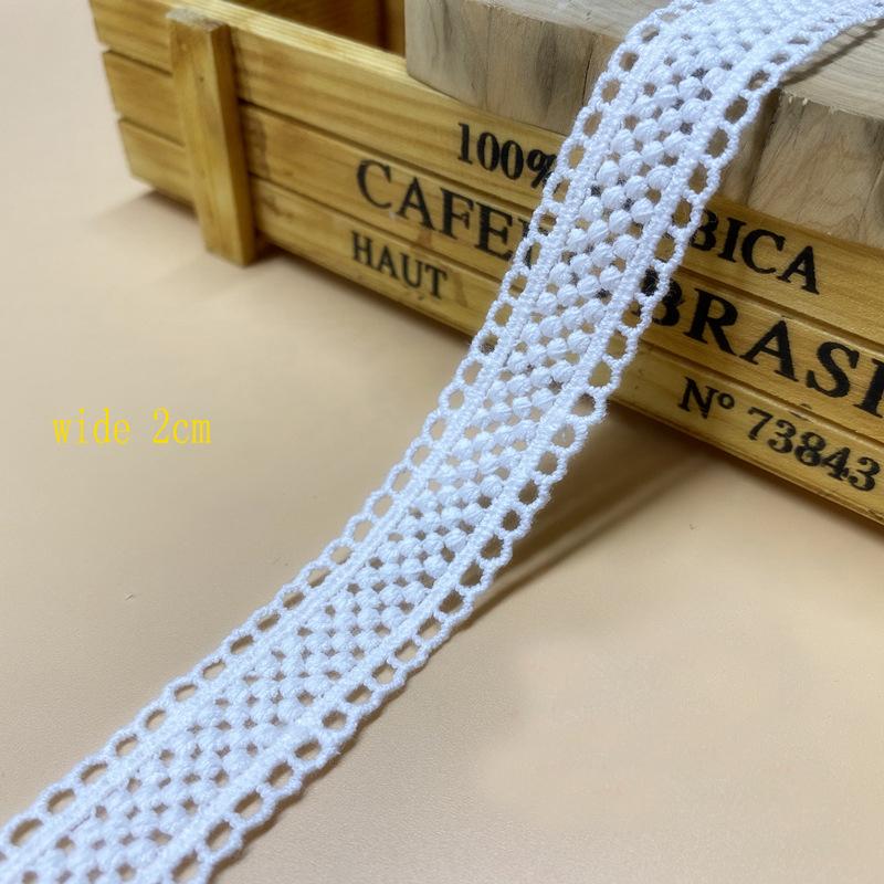 Newest 4meter/lot 2cm/2.7cm/3cm/3.5cm Wide Good Quality Off White Cotton Embroidered Plum Floral Lace Material Small Wide Trims