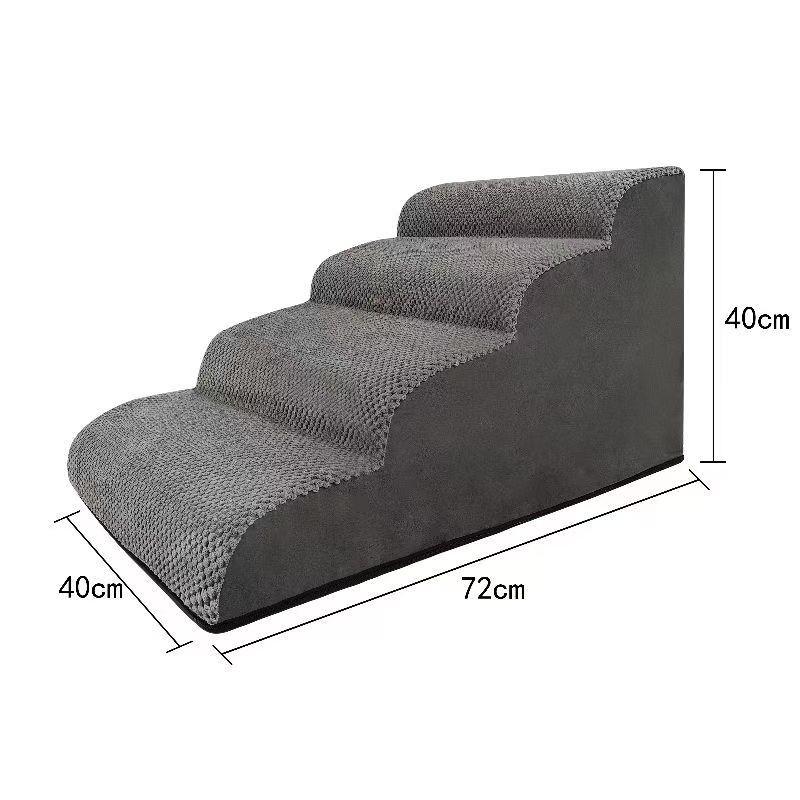 Моющийся серый пандус для домашних животных для маленьких и средних собак - Губчатые ступени и лестница для подъема на диван