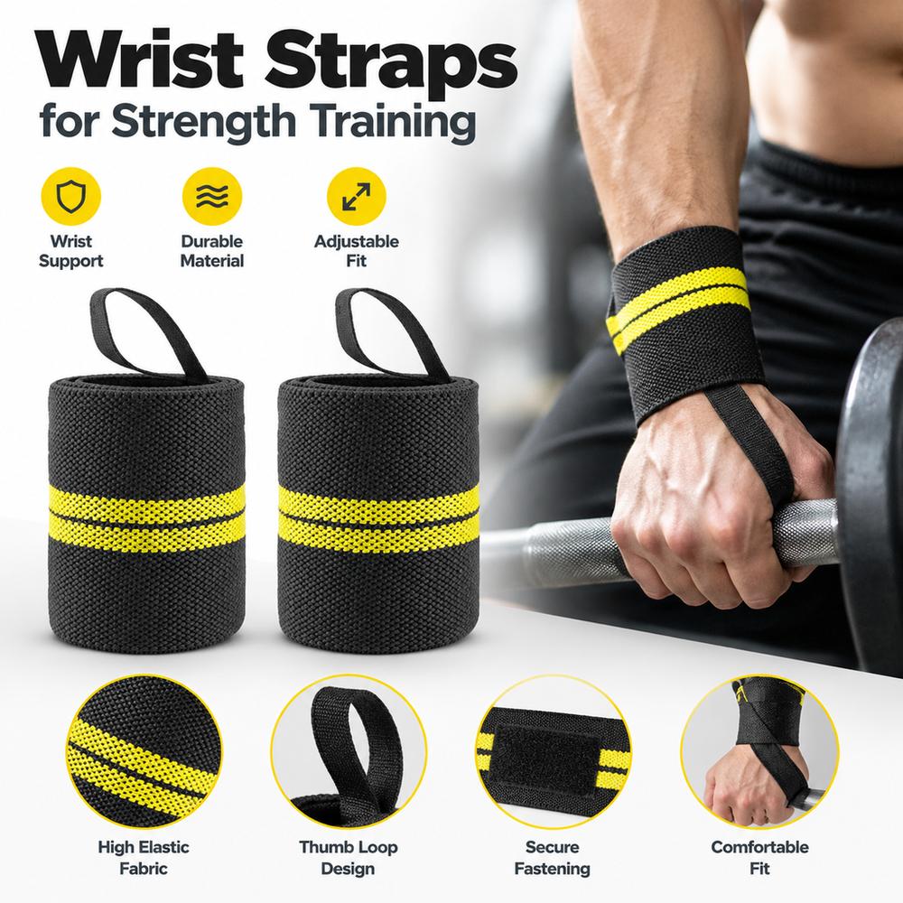 1Pair Adjustable Elastic Wristband Fixers Wrist Support Function Powerlifting Bandages Gym Training