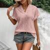 Women's Casual V-neck Loose Short-sleeved Pullover Shirt