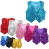 Children Jazz Street Dance Waistcoat Boys Girls Shiny Sequin Vest Kids Choir Christmas Party Stage Performance Costume
