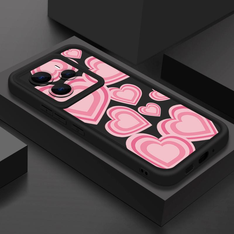 Y2K Retro Gradient Love Hearts Pattern Case For Xiaomi Redmi Note 14 13 Pro 5G 12 11 Funda Xiaomi 14T 13T 11T Pro Shockproof Bumper Silicone Cover