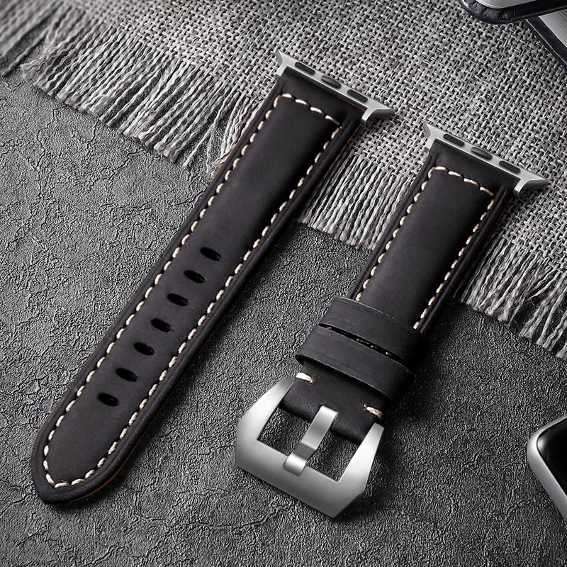 Для Apple Watch Band Высококачественный кожаный ремешок для мужчин серии 7 8 123456 SE Ultra 49 мм 44 мм 40 мм ремешок для часов 45 мм 41 мм 38 мм 42 мм ремешок