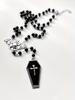 1pc Gothic Y2K Style Beaded Necklace with Bat & Red Cross Pendant - Black Beads, Copper Accents, Perfect for Parties, Graduations, and Travel, Gothic