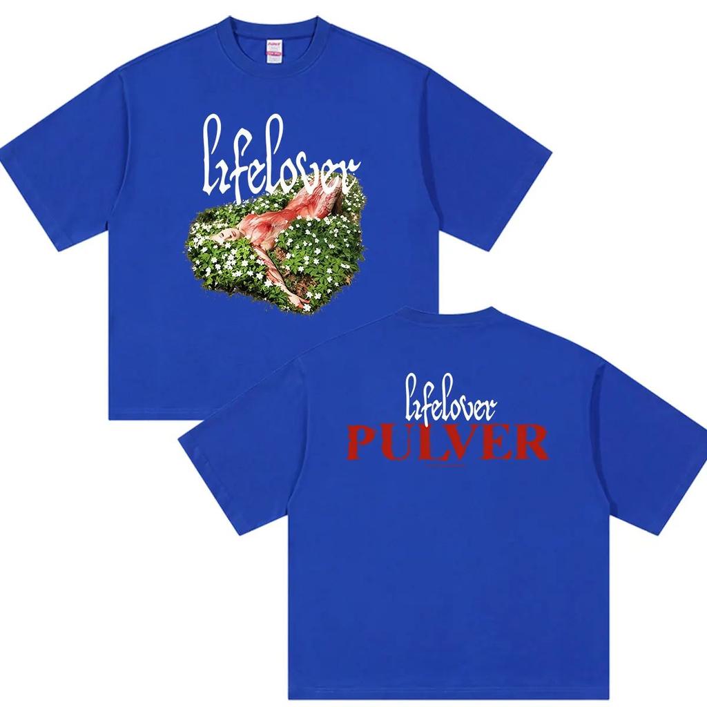 Men Women Lifelover Pulver Black Metal Band Graphic T Shirt Print O Neck Short Sleeve Loose Fit Casual Summer Streetwear Unisex Daily Tops Tees