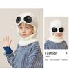Детская шапка, шарф, двухсекционная зимняя бархатная шерстяная шапка с защитой ушей и очками, вязаная шапка для мальчиков, лыжная шапка, шапочки Skullies