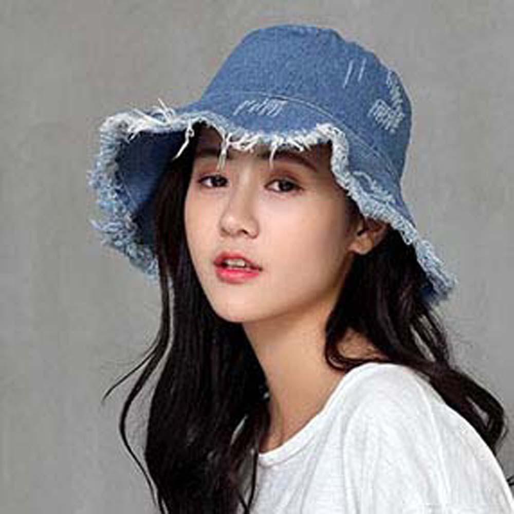Sunshade Shabby Fisherman Hat Lightweight Sun Protection Basin Cap Denim Bucket Hats Camping