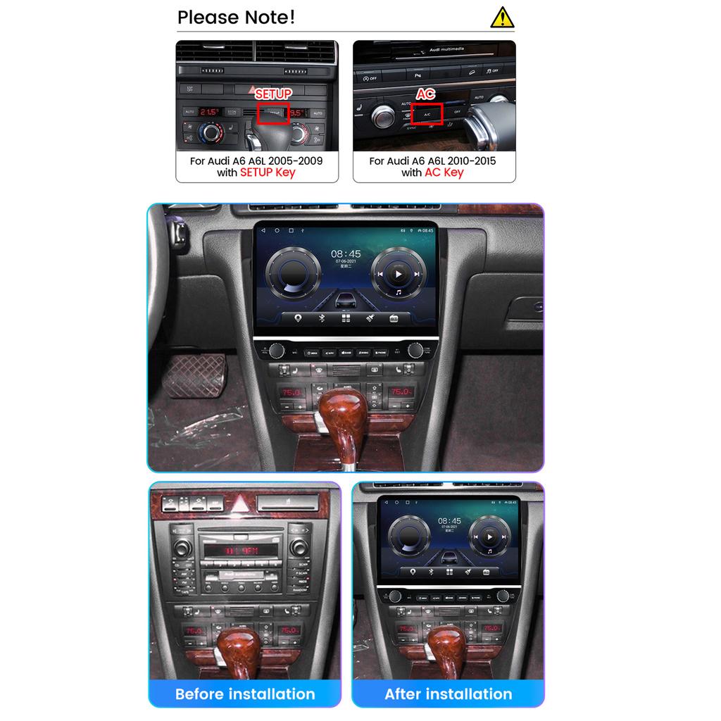 Автомобильное радио на Android для A6 C5 1997-2004 S6 1999-2004 RS6 2002-2006 с кнопочной ручкой мультимедийный плеер навигация GPS Carplay 2 + 32 ГБ