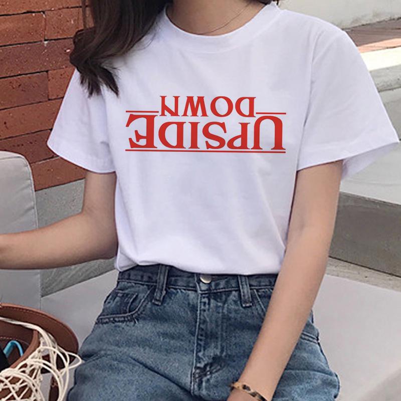 Funny Eleven Harajuku T Shirt Summer Women Upside Down Funny T-shirt 90s Graphic Grunge Tshirt Fashion Ullzang Top Tee Female