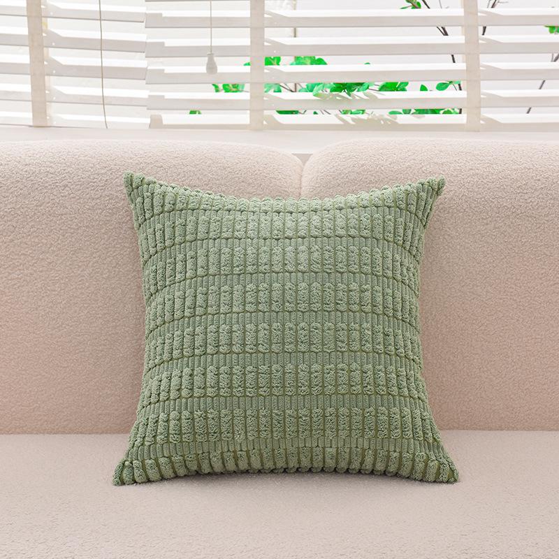 Наволочка из однотонного вельвета в полоску – жаккардовая квадратная наволочка для диванной подушки без вставки