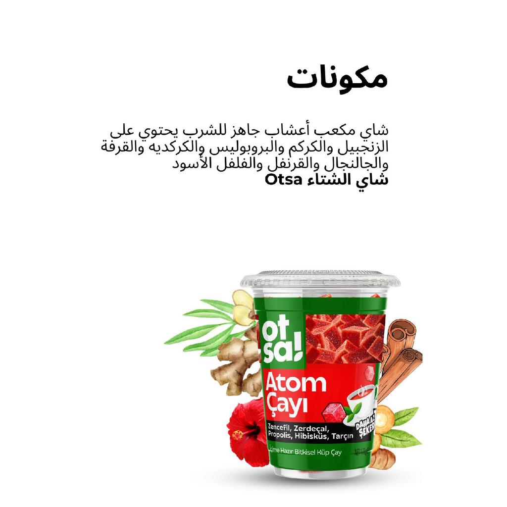 Натуральный бодрящий атомный чай с экстрактом имбиря, смесью гибискуса, корицы и куркумы 170 г