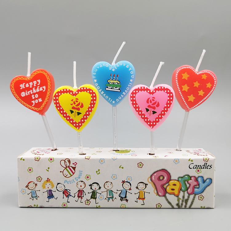 Bell Bright Cartoon Printing Little Love Birthday Candle Color Creative Retro Love Cake Decorative Candle