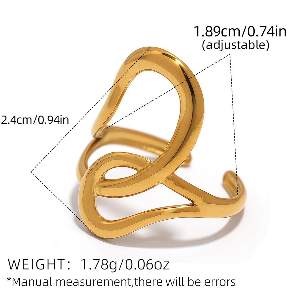 Stainless Steel Gold Color Rings for Women Men 2025 Colorfast Popular Party Personalized Exaggerated Charms Jewelry Gifts