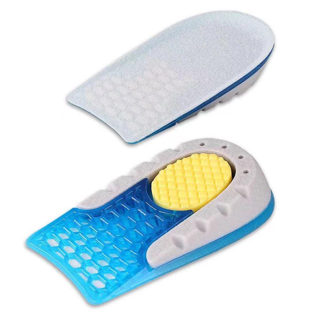 1 Pair Heel Lift Inserts Height Increase Insole Soft Breathable Invisible Design Sillicone Foot