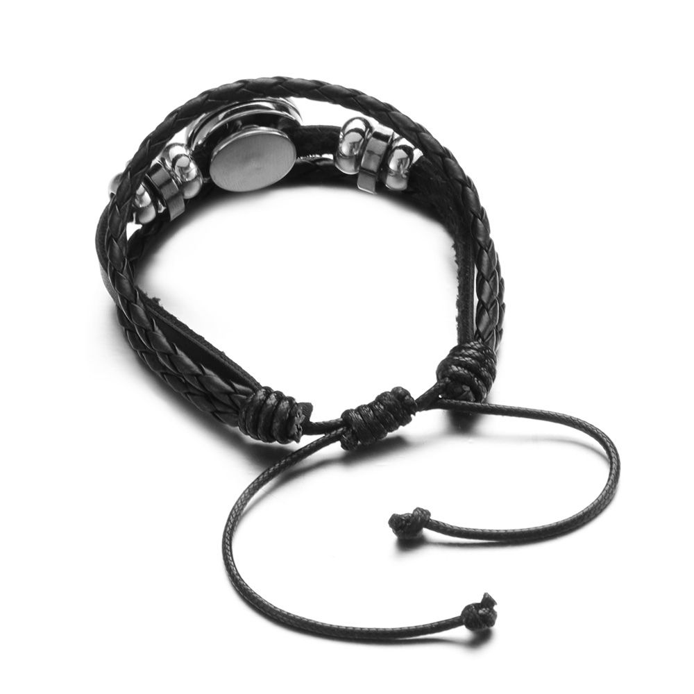 Adjustable Men Women 12 Constellation Zodiac Signs Bracelet Luminous  Braided Print Leather