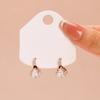 Rose Gold Water Drop Cubic Zirconia Dangle Earrings Shiny Crystal Drop Earrings Women Dating Jewelry